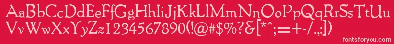 Packardantique Font – Pink Fonts on Red Background