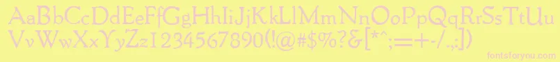 Packardantique Font – Pink Fonts on Yellow Background