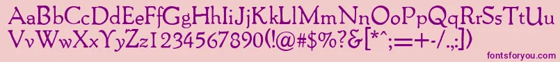 Packardantique-fontti – violetit fontit vaaleanpunaisella taustalla