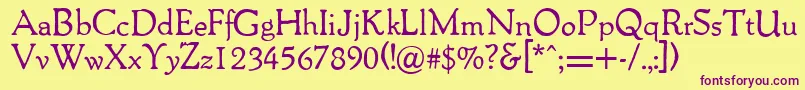 Шрифт Packardantique – фиолетовые шрифты на жёлтом фоне