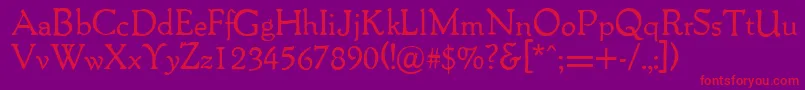 Packardantique-Schriftart – Rote Schriften auf violettem Hintergrund