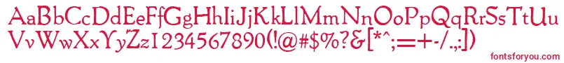 Packardantique-fontti – punaiset fontit valkoisella taustalla