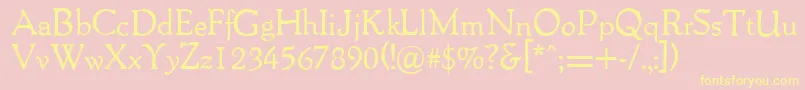 Шрифт Packardantique – жёлтые шрифты на розовом фоне