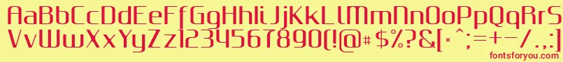 フォントGputeksBold – 赤い文字の黄色い背景