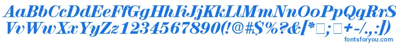 Шрифт LuciaDisplaySsiItalic – синие шрифты на белом фоне