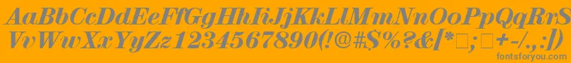 LuciaDisplaySsiItalic-Schriftart – Graue Schriften auf orangefarbenem Hintergrund