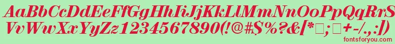 LuciaDisplaySsiItalic Font – Red Fonts on Green Background