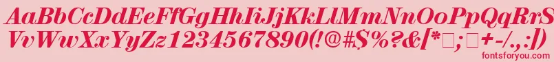 LuciaDisplaySsiItalic Font – Red Fonts on Pink Background