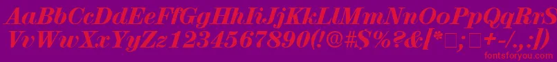 LuciaDisplaySsiItalic Font – Red Fonts on Purple Background