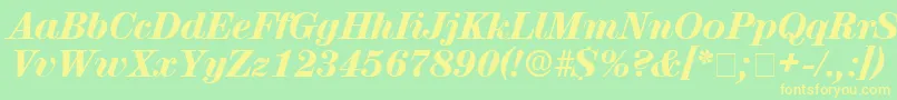 LuciaDisplaySsiItalic Font – Yellow Fonts on Green Background