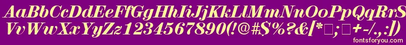 LuciaDisplaySsiItalic Font – Yellow Fonts on Purple Background
