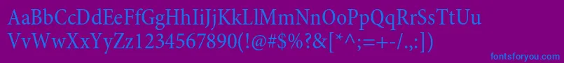 フォントMinionproCn – 紫色の背景に青い文字