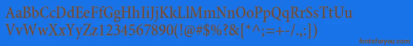 MinionproCn Font – Brown Fonts on Blue Background