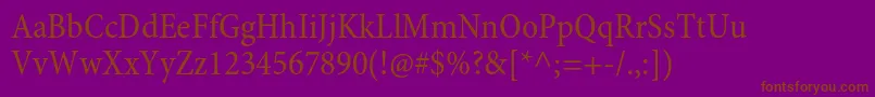 MinionproCn-Schriftart – Braune Schriften auf violettem Hintergrund