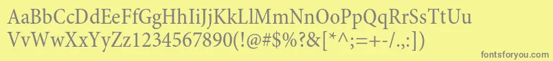MinionproCn-fontti – harmaat kirjasimet keltaisella taustalla