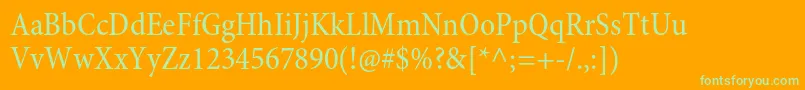MinionproCn Font – Green Fonts on Orange Background
