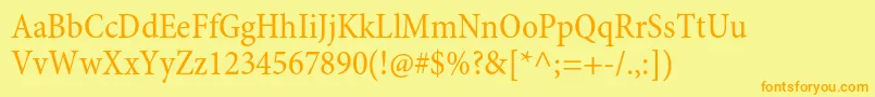 MinionproCn Font – Orange Fonts on Yellow Background