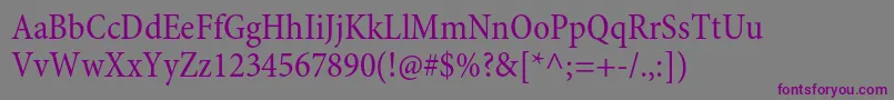 Шрифт MinionproCn – фиолетовые шрифты на сером фоне