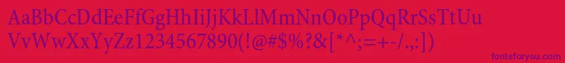 MinionproCn Font – Purple Fonts on Red Background