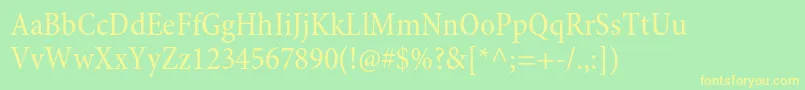 MinionproCn Font – Yellow Fonts on Green Background