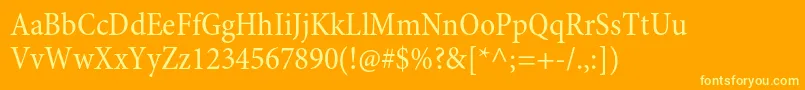Шрифт MinionproCn – жёлтые шрифты на оранжевом фоне