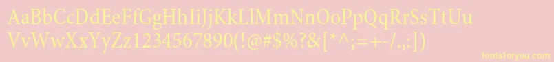 MinionproCn Font – Yellow Fonts on Pink Background