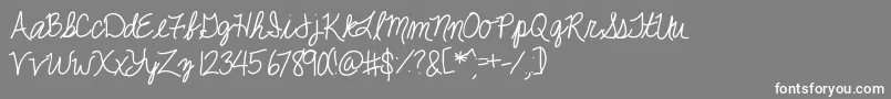 Jackiekcursive Font – White Fonts on Gray Background