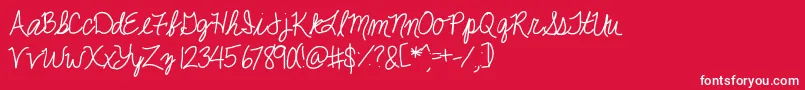 Jackiekcursive Font – White Fonts on Red Background