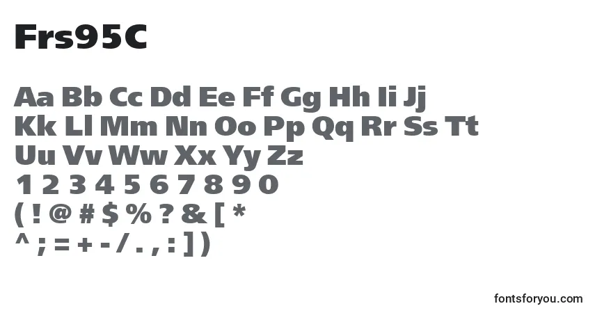 A fonte Frs95C – alfabeto, números, caracteres especiais