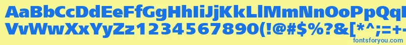 フォントFrs95C – 青い文字が黄色の背景にあります。