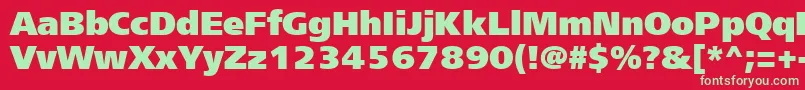 Frs95C Font – Green Fonts on Red Background