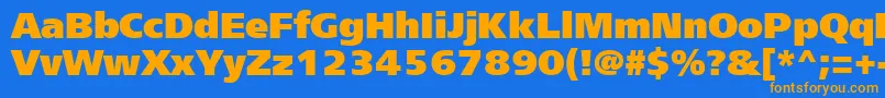 Frs95C Font – Orange Fonts on Blue Background