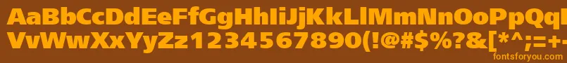 Frs95C Font – Orange Fonts on Brown Background