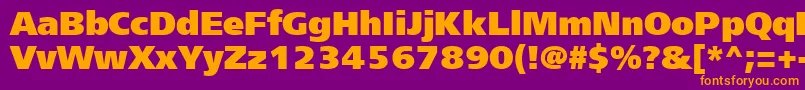 フォントFrs95C – 紫色の背景にオレンジのフォント