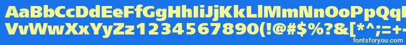 Frs95C Font – Yellow Fonts on Blue Background