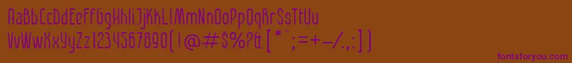 フォントPatinioContexto – 紫色のフォント、茶色の背景