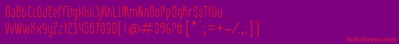 フォントPatinioContexto – 紫の背景に赤い文字