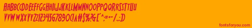 Wolfsbane2semiital Font – Red Fonts on Orange Background