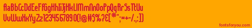 LadyIceBold Font – Red Fonts on Orange Background