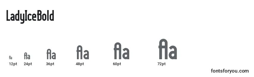 LadyIceBold Font Sizes