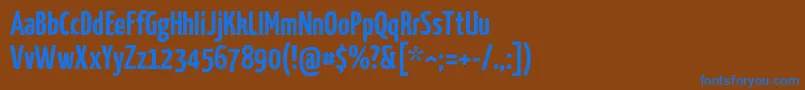 Yanonekaffeesatz Font – Blue Fonts on Brown Background