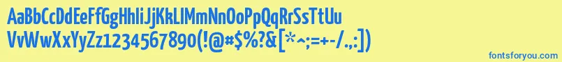 Yanonekaffeesatz Font – Blue Fonts on Yellow Background