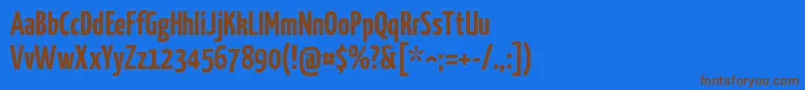 Yanonekaffeesatz Font – Brown Fonts on Blue Background