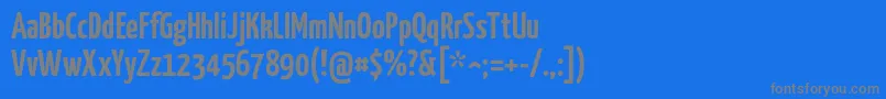 フォントYanonekaffeesatz – 青い背景に灰色の文字