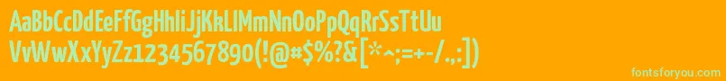Yanonekaffeesatz Font – Green Fonts on Orange Background