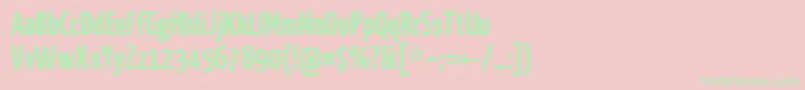 Yanonekaffeesatz-Schriftart – Grüne Schriften auf rosa Hintergrund