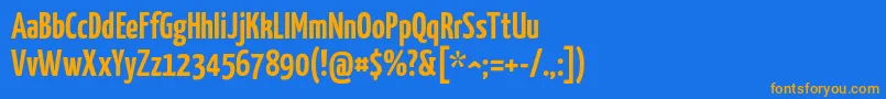 Yanonekaffeesatz Font – Orange Fonts on Blue Background