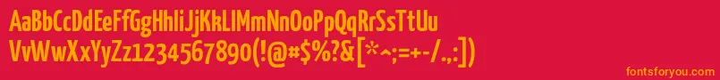 Yanonekaffeesatz Font – Orange Fonts on Red Background