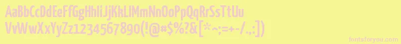 Yanonekaffeesatz Font – Pink Fonts on Yellow Background