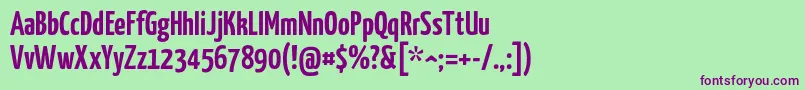 Yanonekaffeesatz Font – Purple Fonts on Green Background